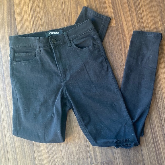 Express black skinny jeans with torn knees - Picture 1 of 7